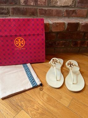Tory Burch Ivory Mini Miller Jelly Thong Sandal